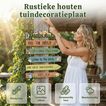 VerduraVibe — Rustiek Houten Tuinteken | 1+1 GRATIS