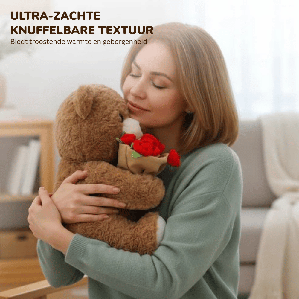 HeartCuddle – Rozenbeer Knuffel | 50% KORTING