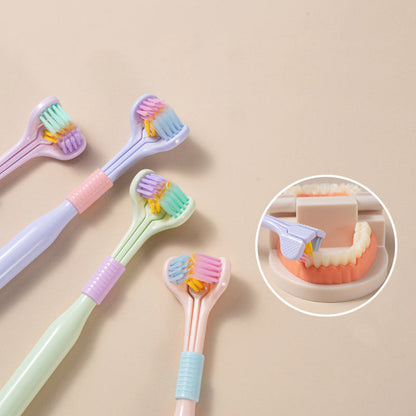 V-shaped Three-sided Toothbrush