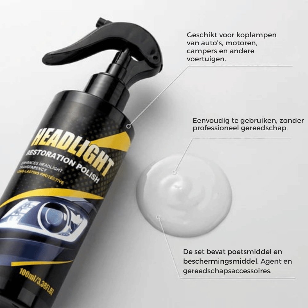 ClearBeam Set — Koplamp Herstel Kit | 50% KORTING