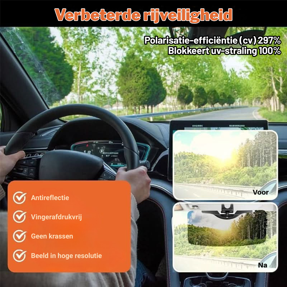 ClearView Drive – Anti-Glare Zonneklep | 50% KORTING