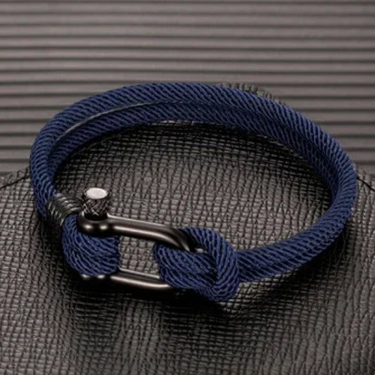 U-vormige gesp nylon gevlochten armband