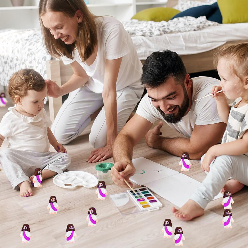 24 mini Jezusfiguurtjes voor paasdecoratie