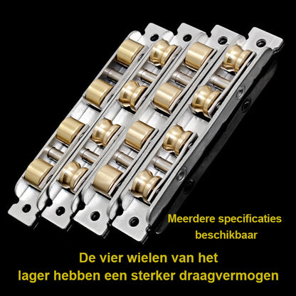 Poelie van roestvrij staal en koper (2 stuks)