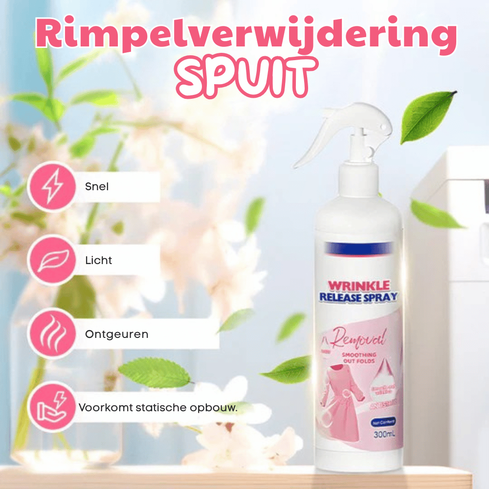 WrinkleAway — Kreukspray voor Onberispelijke Kleding | 1+1 GRATIS