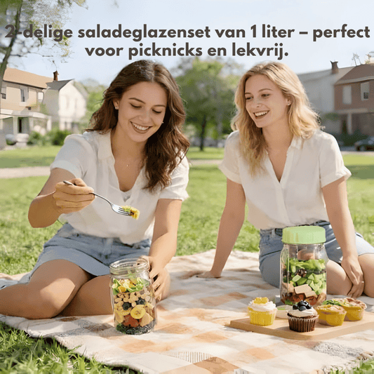 VividVessel – Frisse saladebox glas | 2+1 GRATIS