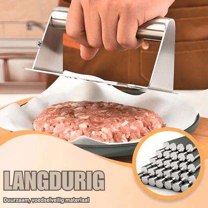 BurgerPress — Roestvrijstalen Vleespers | 1+1 GRATIS
