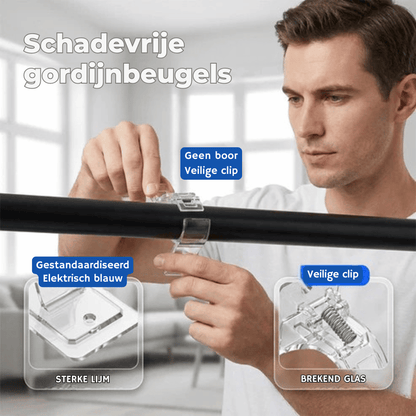 ClearHold — Kleefhouders voor Gordijnen 4-delige set | 50% KORTING