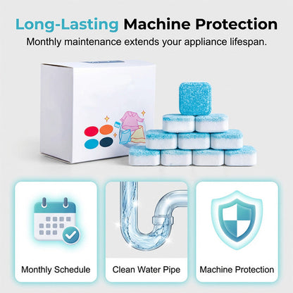 WasherRefresh 12 stuks — Wasmachine Reinigingstabletten | 1+2  doosGRATIS