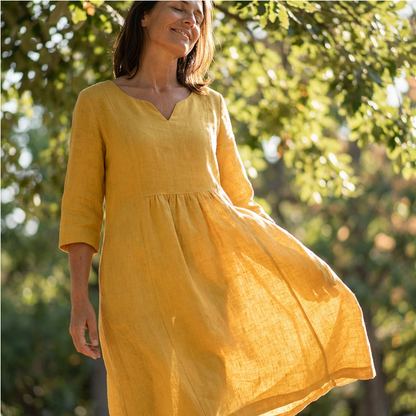 Luna – Ademend Midi Jurk | 50% KORTING