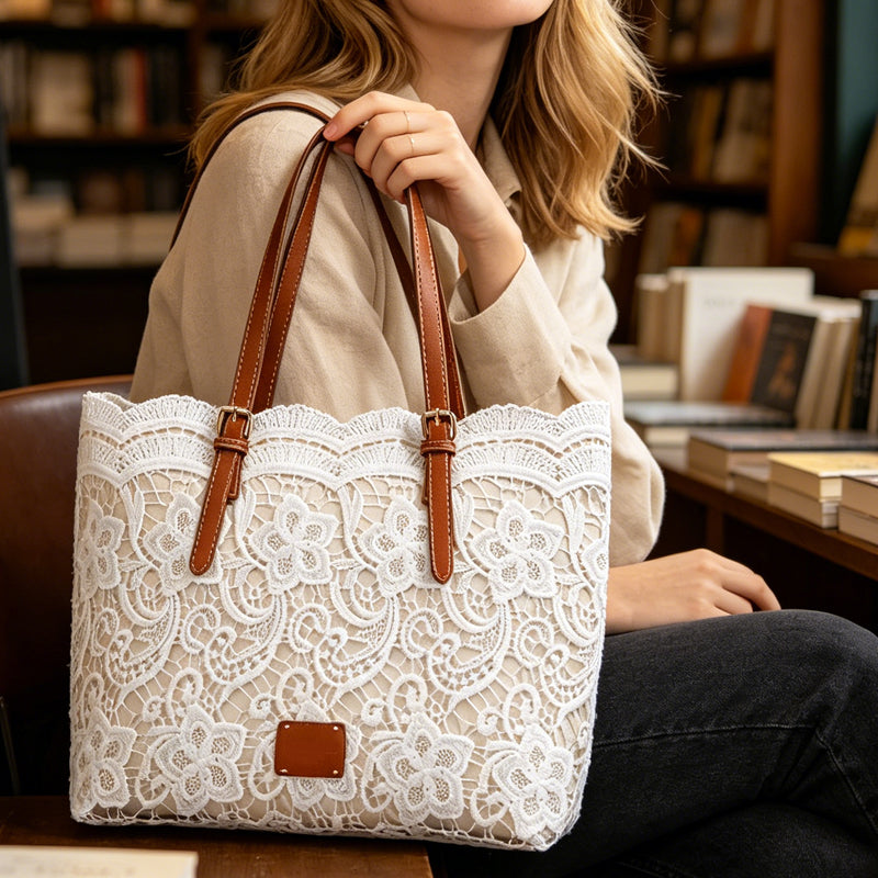 Amara — Elegante Kanten Tote | 50% KORTING