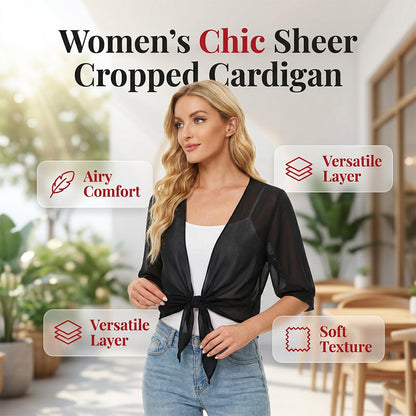 Brielle – Transparante chiffon top met strik voor de zomer