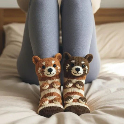 FluffyFeet – Ultra-lichte katoenmengsokken voor in huis met antislipzolen