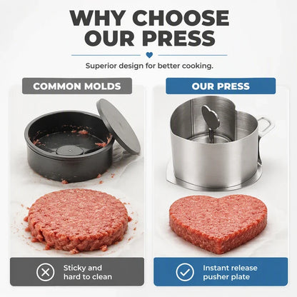 SizzleForm Stalen Hamburgerpers – Perfecte Burgers, Elke Keer