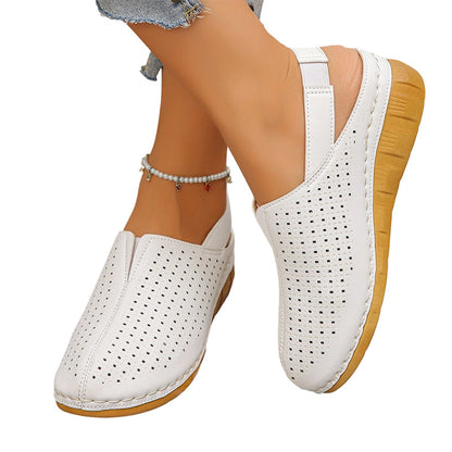 Ava – Geperforeerde Sleehak Sandalen met Bandjes voor Comfort de Hele Dag