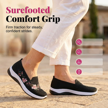 Grace – Dames Ademende Bloemen Mesh Schoenen met Gevoerde Zool
