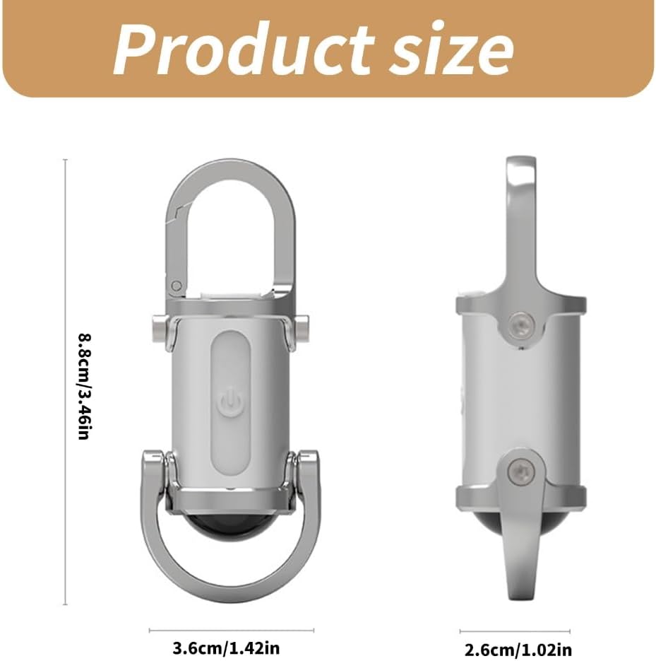 Draagbare LED-werklamp sleutelhanger met USB-oplaadbare zaklamp