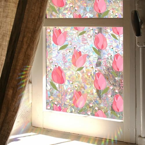 UV-beschermende regenboogglasstickers voor privacy in huis
