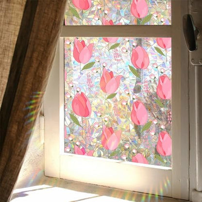UV-beschermende regenboogglasstickers voor privacy in huis