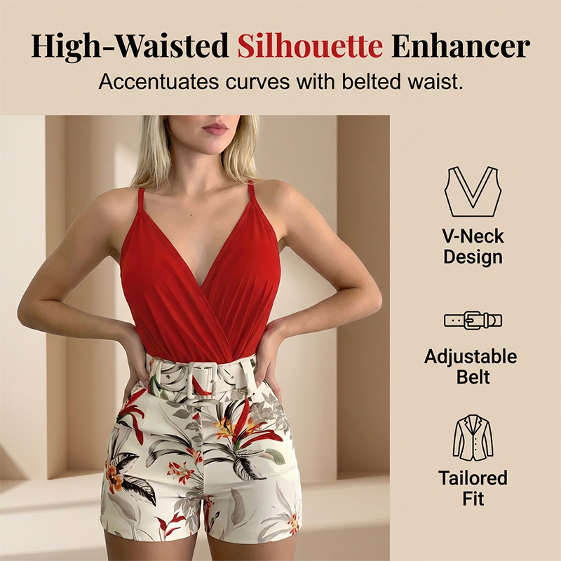 Hugs Zomerset – Dames Tweedelige met Tropische V-hals