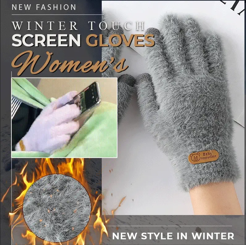 Neva – Dames Winter Touchscreen Handschoenen met Nepbontvoering