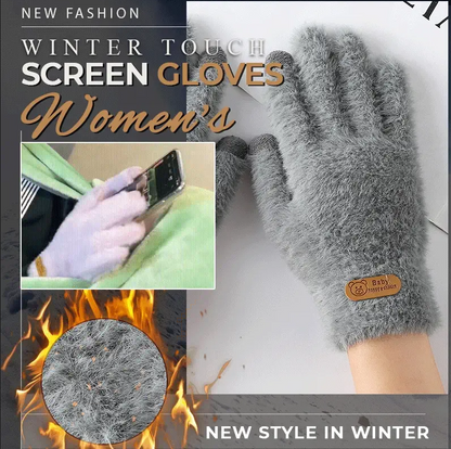 Neva – Dames Winter Touchscreen Handschoenen met Nepbontvoering