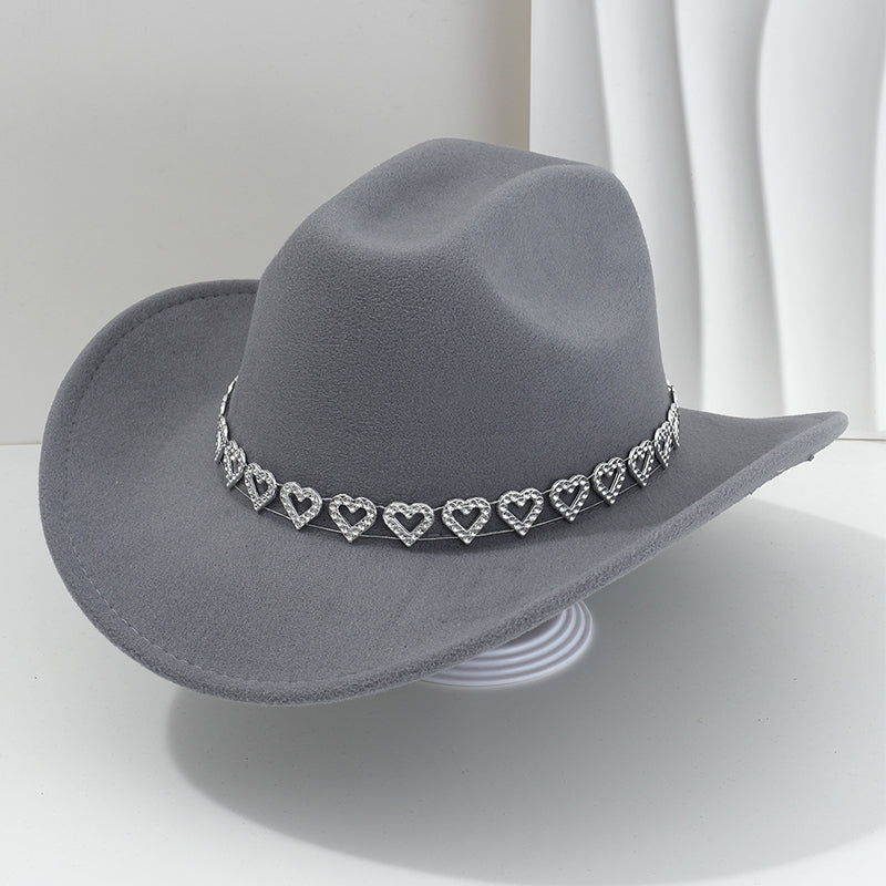 Amelia — Elegante Fedora Hoed met Hart van Strassstenen