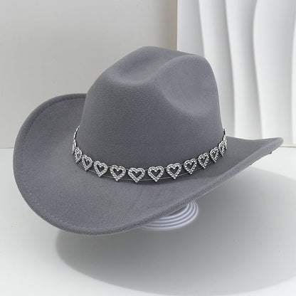 Amelia — Elegante Fedora Hoed met Hart van Strassstenen