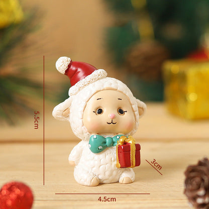 Handgemaakte dieren kerstman ornamenten