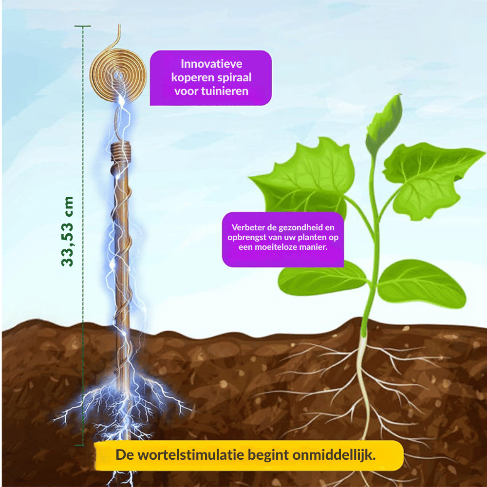 CopperCoil — Plant Energy Stake 3 stuks | 50% KORTING