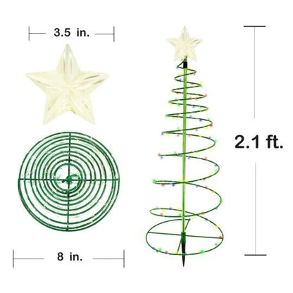 Metalen kerstboom op zonne-energie met sprookjesverlichting