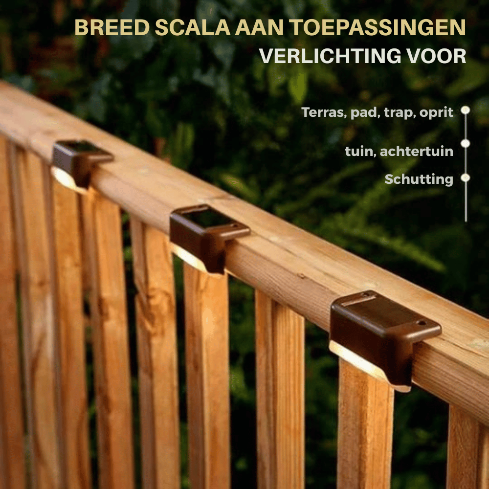 LumaTrail — Solar Terraslampen 4-delige Set | 50% KORTING