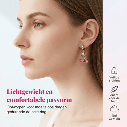 Rosalie — Kristal Cherry Oorbellen | 50% KORTING