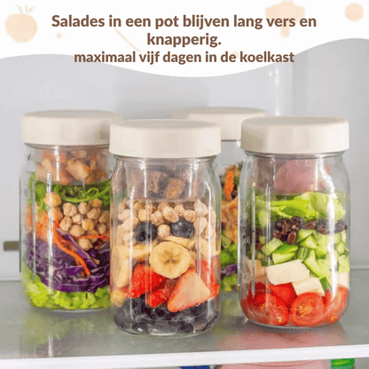 VividVessel – Frisse saladebox glas | 2+1 GRATIS