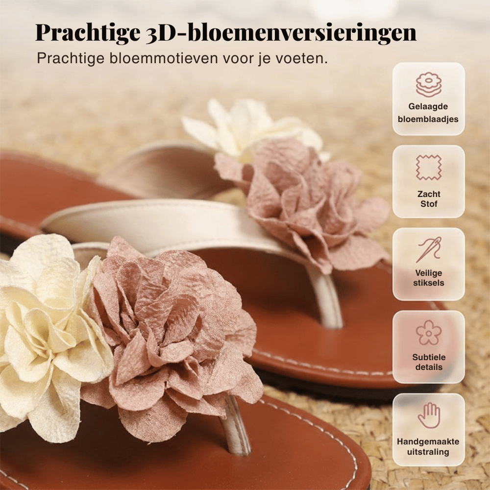 Mia — Lichtgewicht Bloemen Sandalen | 50% KORTING