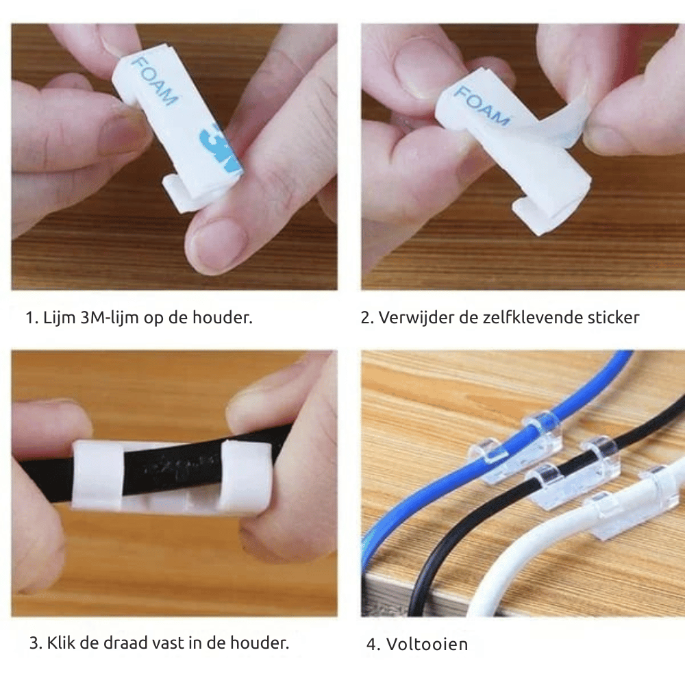 ClampLux — Kabel Organizer Clips | 50% KORTING
