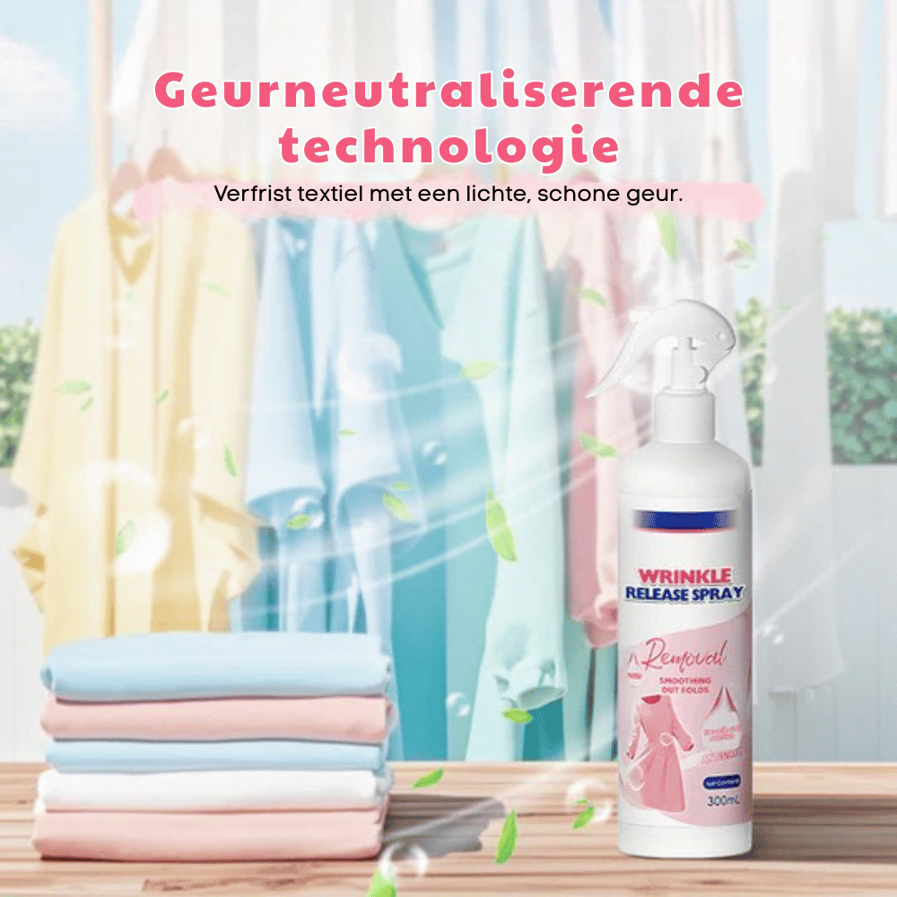 WrinkleAway — Kreukspray voor Onberispelijke Kleding | 1+1 GRATIS