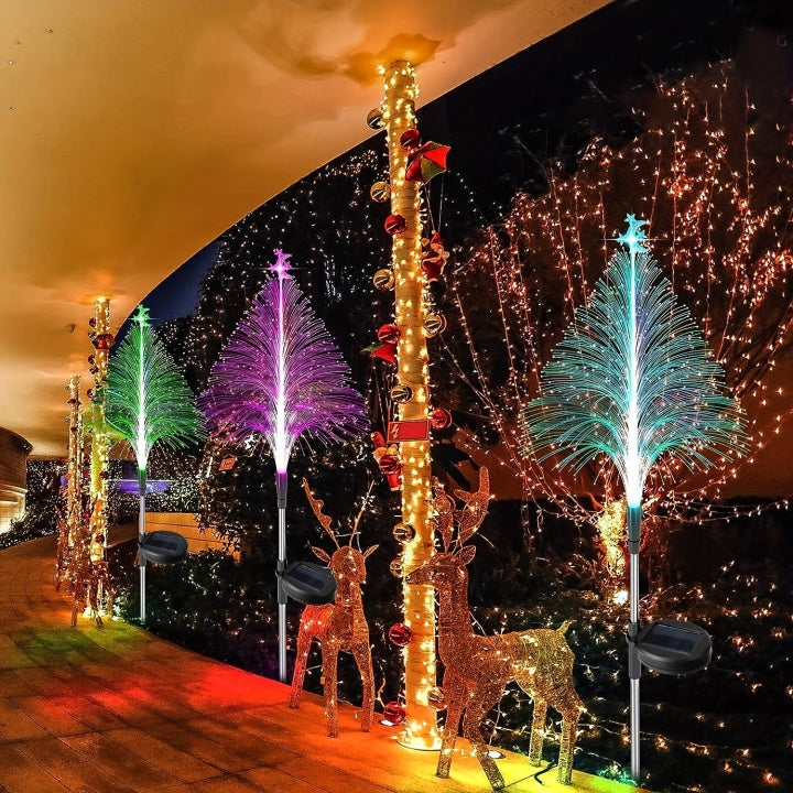 SolarGlow – Set van 3 kleurveranderende kerstbomen