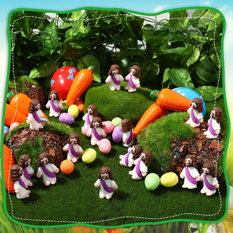 24 mini Jezusfiguurtjes voor paasdecoratie