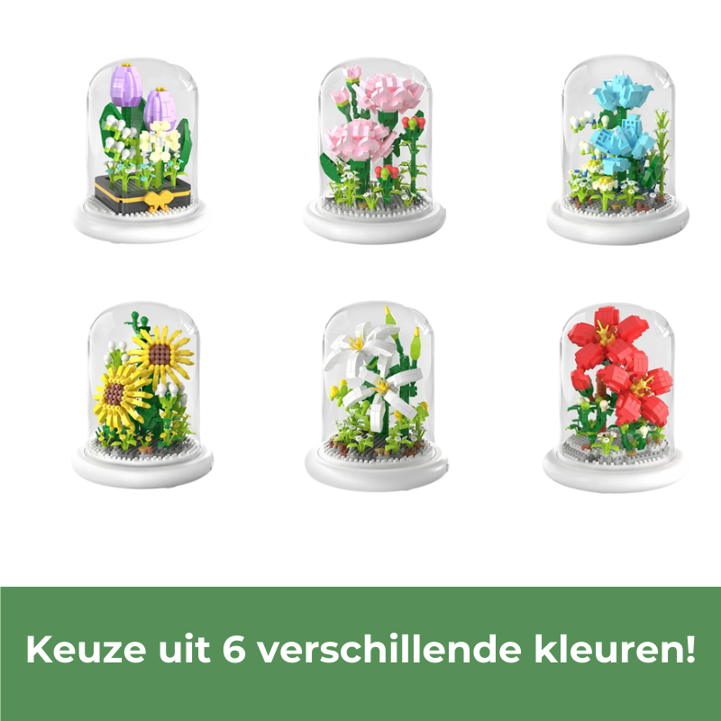 Glazen Bloem Puzzelset - Creëer Onderhoudsvrije Tuindecoratie