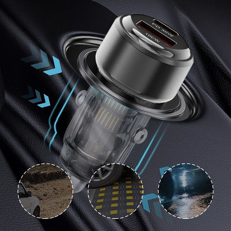 Dubbele snellaadaansluitingen van 30 W voor de auto