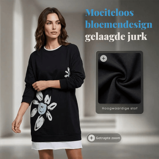 Heidi — Tweedelige Gebreide Bloemenjurk | 50% KORTING