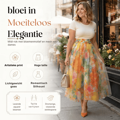 Sofia — Bloemenrok met Klokvorm | 50% KORTING