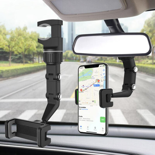 Multifunctionele achteruitkijkspiegel telefoonhouder