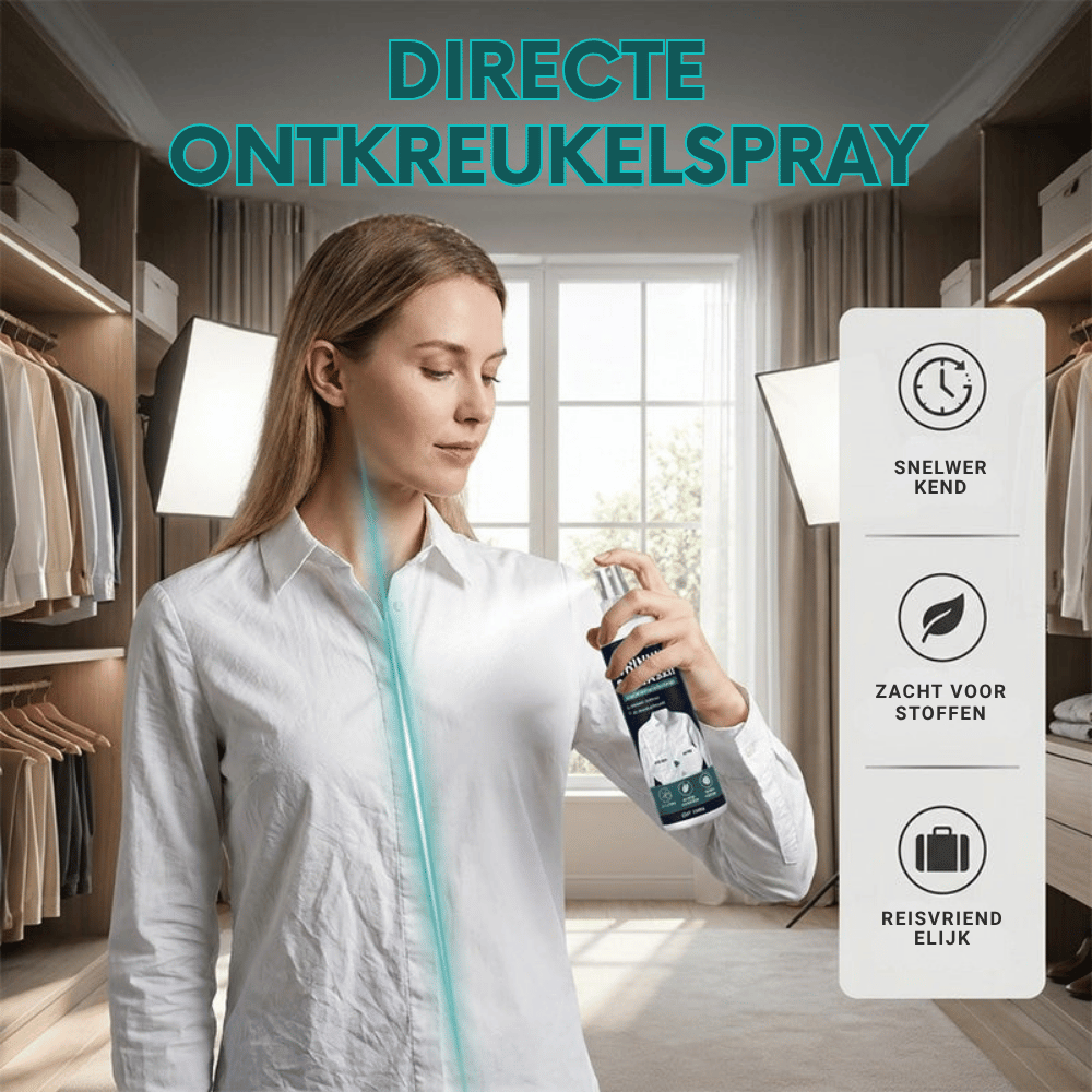 WrinkleAway — Kreukvrij Spray voor Onderweg | 1+1 GRATIS