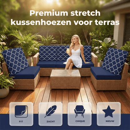 LuxeFit — Spatbestendige Terraskussenhoezen | 50% KORTING