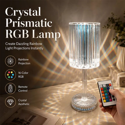 LumaLuxe Crystal Touch Lamp — Directe Warmte, Tijdloze Gloed