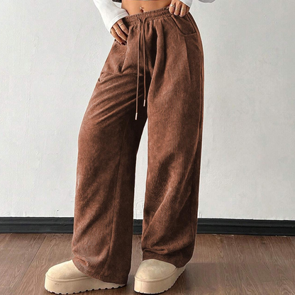 Mila — Wijde Corduroy Broek | 50% KORTING