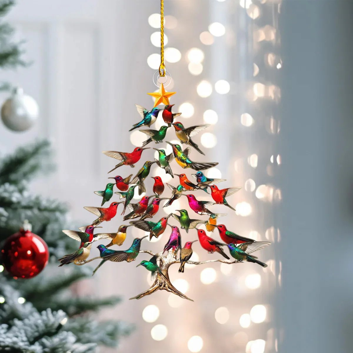 Winterly – Kolibrie 2D acryl kerstversiering | 1+2 GRATIS