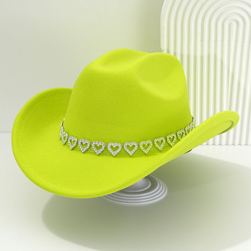 Amelia — Elegante Fedora Hoed met Hart van Strassstenen